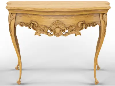 Wooden classic console table 01 05 3D model