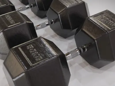 Dumbbells Game Ready Pack with Holder Low-poly 3D model