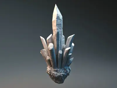 40 crystal and gem imm brush Low-poly 3D model