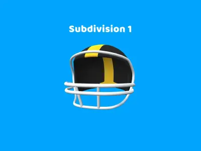 Low poly American Football Helmet 3D model - Cartoon Helmet Low-poly 3D model