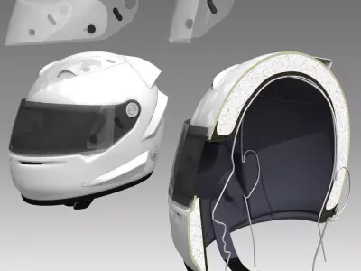 Car Helmet Cutaway 3D model
