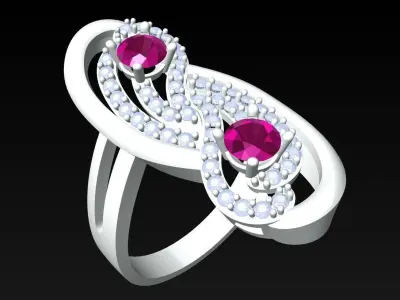 Diamond Ring - Womens Rings - N2482 3D print model