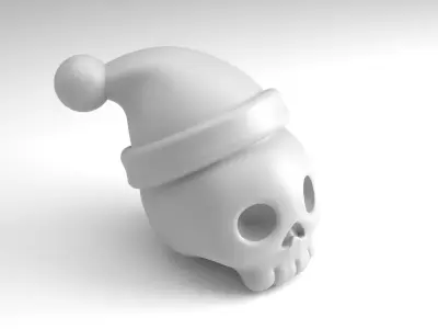 Christmas skull Figure 3D Printable Model 3D print model