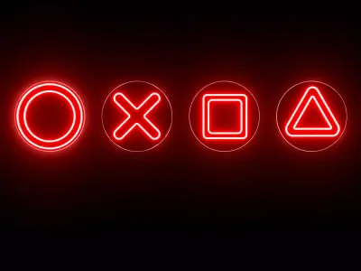 PlayStation Signs Neon Sign 3D model