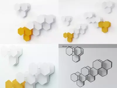 Leaf honeycomb wall art Free 3D model