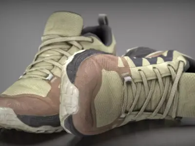 Womens Hiking Shoes Low-poly 3D model