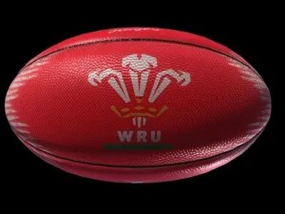 Welsh Rugby Ball Low-poly 3D model
