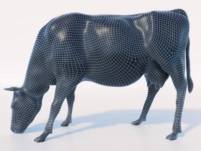 Cow Hair and Fur Low-poly 3D model