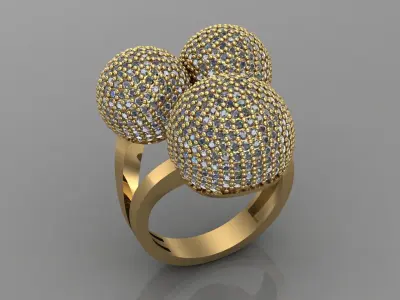 STL 3DM Print Ready Women Diamond Ring Lightweight Printable  3D print model 164