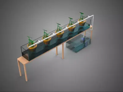 HYDROPONIC GROWTH PLANT FARMING DRIP IRRIGATION SYSTEM GARDENING 3D model