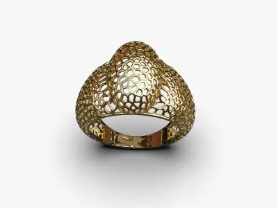 Stylized ring 3D print model