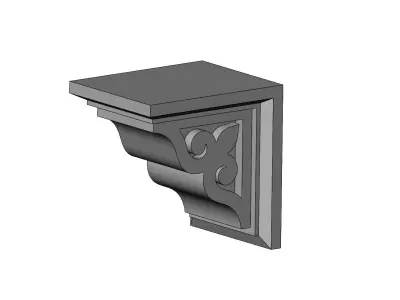 Floral scroll carved Corbel bracket 3D print model