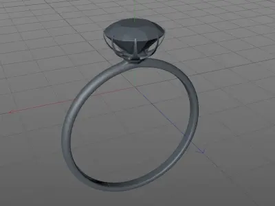 Platinum Diamond ring Jewelry 3D model