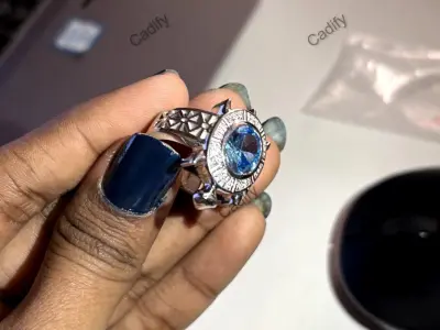 Mens Lucky Turtle Diamond Ring 3D Cad Model 3D print model