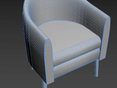Armchair upholstered chair 3D model