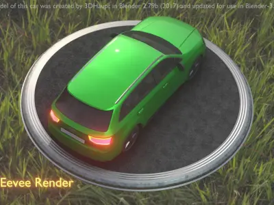 City Car 46 SUV Type-B Green Low-poly 3D model