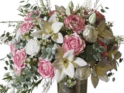 Flower Set 081 big bouquet console centerpiece 3D model