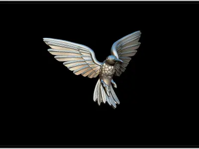 Hummingbird silver 3D print model