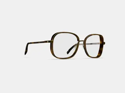 Fernanda Eyeglasses in Cognac Tortoise with Polished Gold 3D model