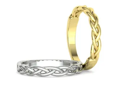 braided wedding band ring 3dprint model 3D print model