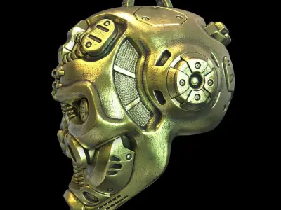 Skull pendant jewelry Robotic vol1 3D print model