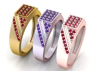 Rectangular RING  PANDANT 3D PRINTABLE MODAL  3D print model