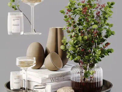 Decorative Set 228 Low-poly 3D model