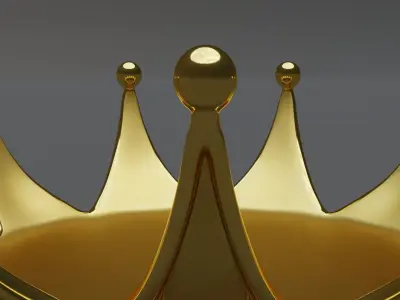 Gold crown Low-poly 3D model