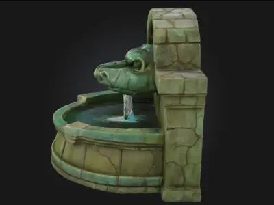 Ancient Tortoise Fountain  Symbol of Longevity and Tranquility 3D model