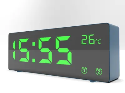 CLOCK  BLUE GREEN Low-poly 3D model