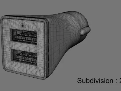 USB Power Adapter for Car 3D model