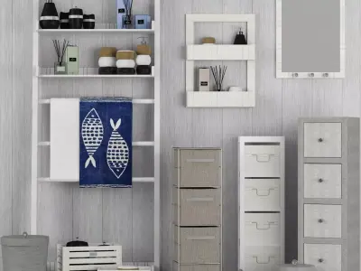 Nautical white wood 3D model