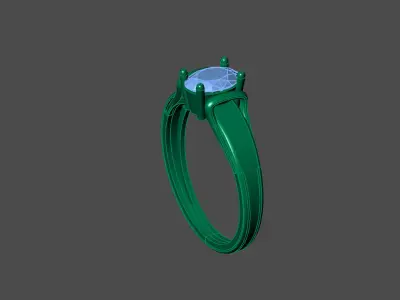 Womens Rings With Stone Ring Ready STL 3DM Models Rings women 3D print model shop