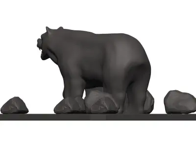 Bearr bear on rocks 3D model