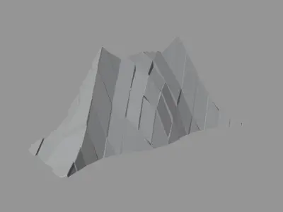 Peak Structure Wall Low-poly 3D model