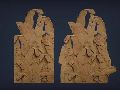 Banana Leaves Wall Decor 3D Model for Cnc 3D print model