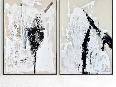 Plaster Two Photo Frame 293 Low-poly 3D model