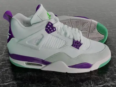 NIKE JORDAN 4 RETRO SB 3D SHOES - PURPLE Low-poly 3D model