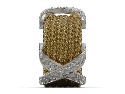 Luxury Texture and Gemstone Design stl 3d ring model jr00005 3D print model