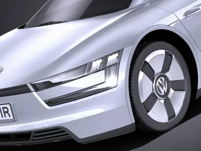 Volkswagen XL1 2014 VRAY 3D model