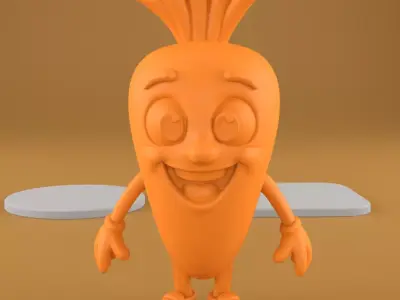 Cheerful Carrot 3D Print STL with 3 Interchangeable Bases 3D print model