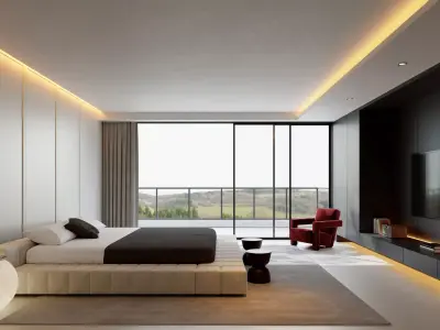 Bedroom interior scenes 3D model buy