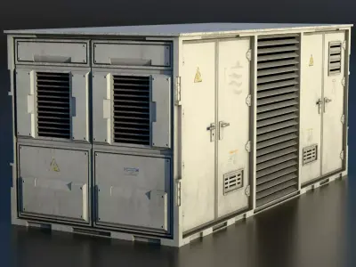 Electrical Container Box Large - Industrial Machine Type E Low-poly 3D model
