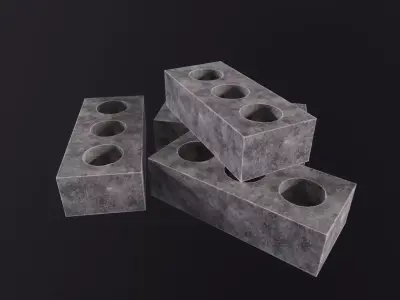 Bricks 3D Model Low-poly 3D model