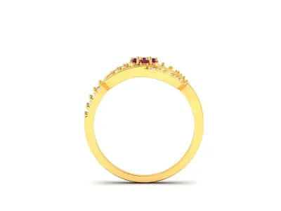 Solitaire Wedding Engagement Ring 3D print model 3