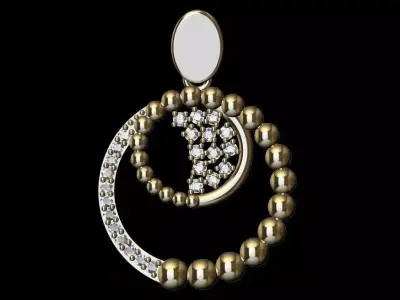 Single pendant or necklace 3D print model