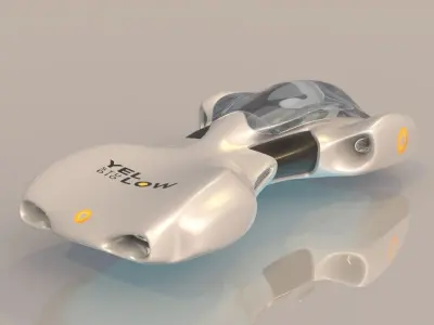 Futuristic Vehicle  Low-poly 3D model
