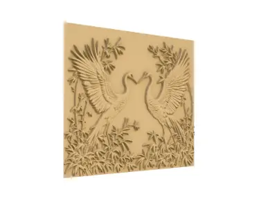 modern panel wall decor set wall relief mural CNC 131 3D model