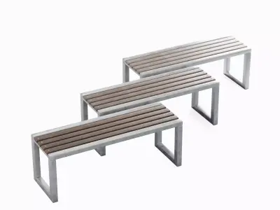 Outdoor Bench V 02 Pack 3D Model Collection