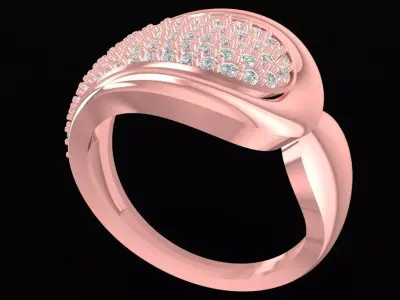Luxury Pave Diamond Men Ring 2547 3D print model